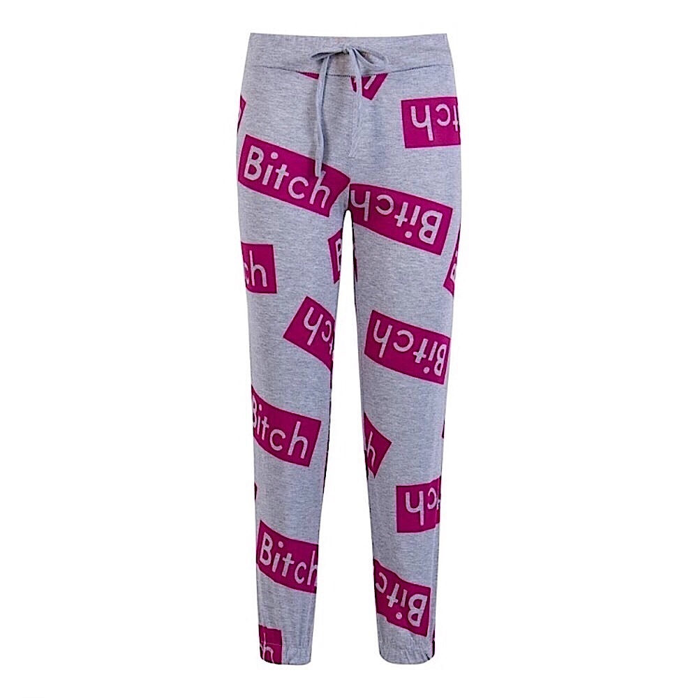 Grey & pink b!tch sweatpants - Picture 6 of 6